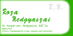 roza medgyaszai business card